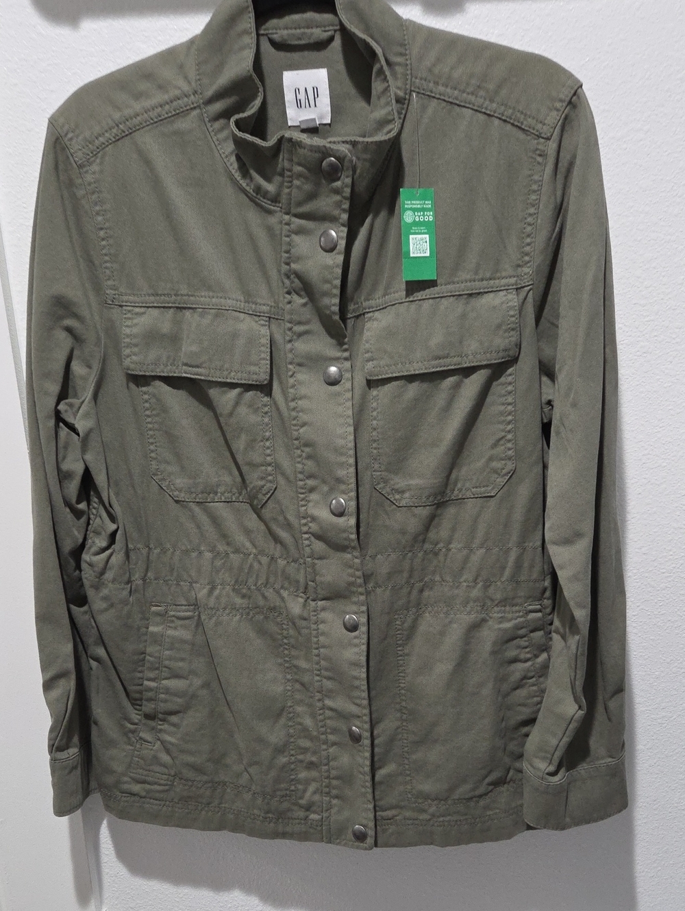 GAP Olive Green Drawstring Utility Jacket Size Large